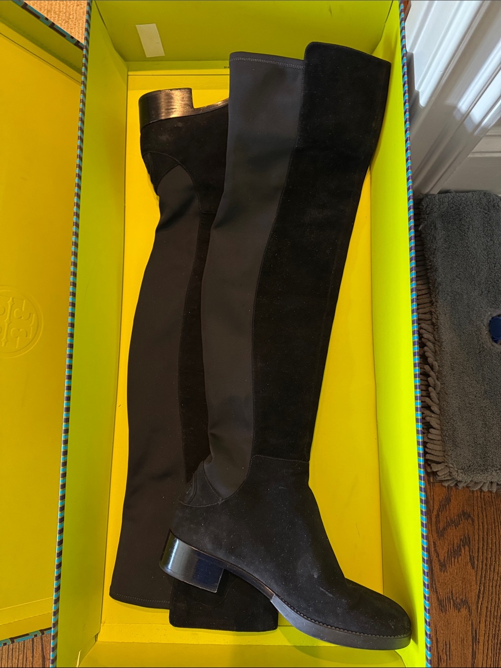 Tory Burch Black Caitlin Stretch Over-The-Knee Boots